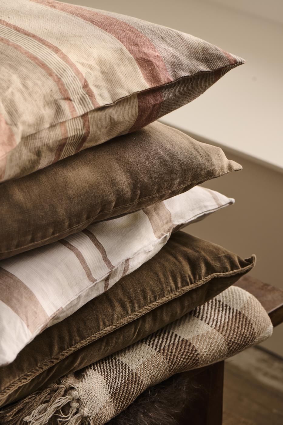 Plaid Decke natur - beige - braune Karos