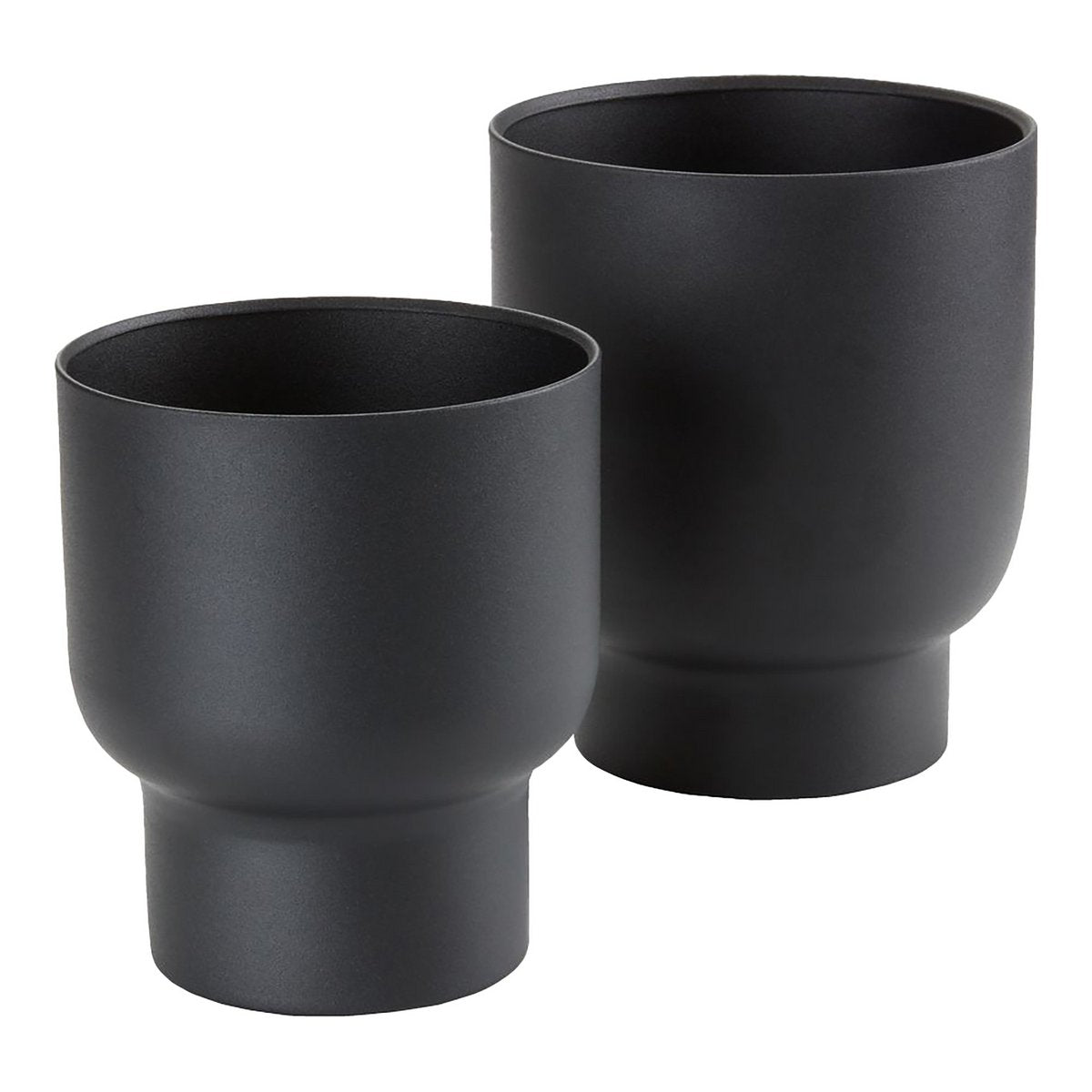 Pflanzgefäß Blumentopf schwarz Metall 2er Set
