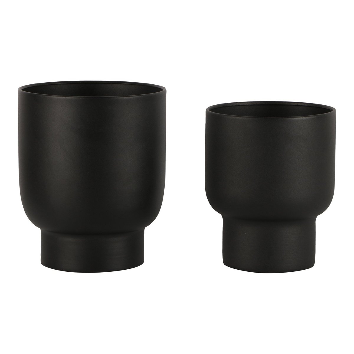 Pflanzgefäß Blumentopf schwarz Metall 2er Set