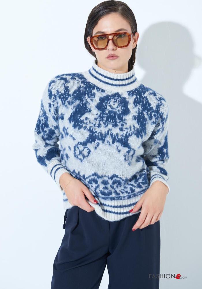 Strickpullover Wollmischung mit Kragen