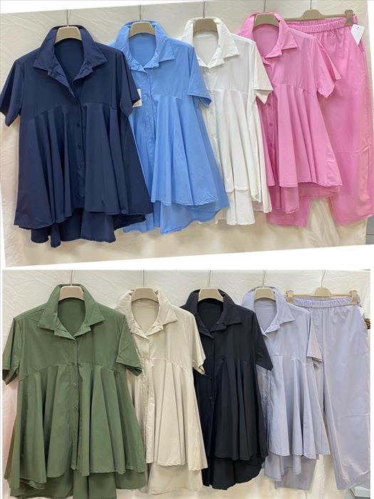 Bluse oversize mit Kragen