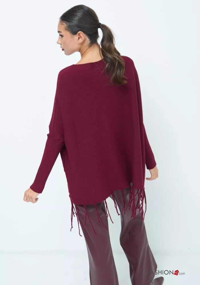 Strick Pullover mit Fransen