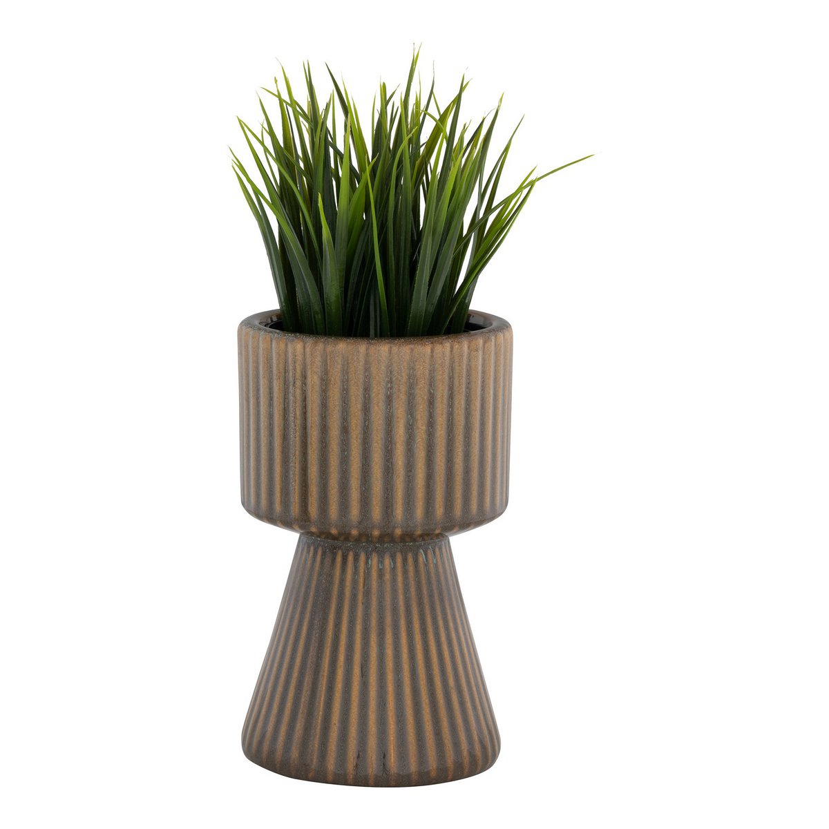 Blumentopf Keramik braun/blau