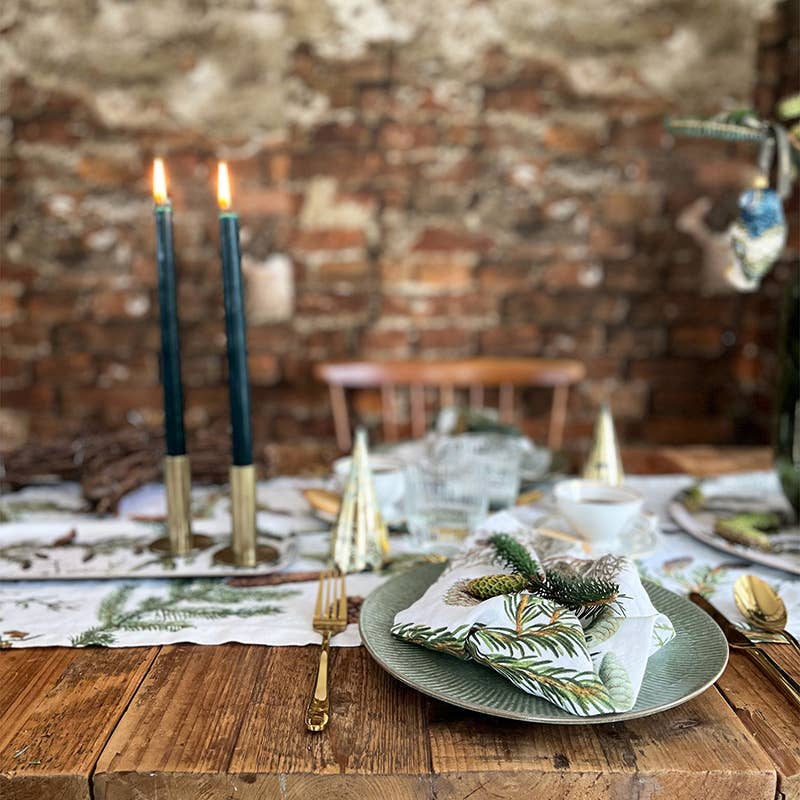 Pinien — Tischläufer aus Leinen — Hergestellt in Europa