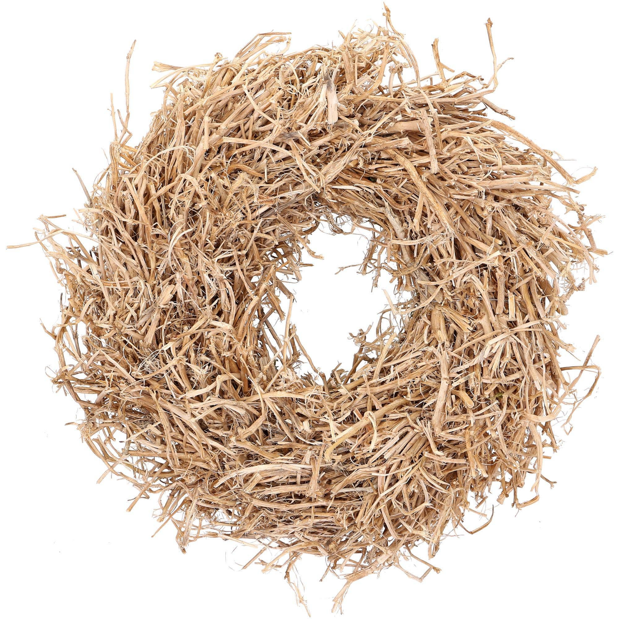 Natur Kranz Stroh, D35cm, H10cm, Innen D19cm,