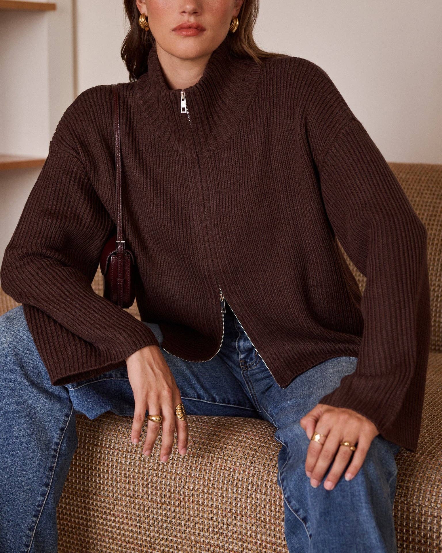 Strickjacke mit Reißverschluss Andy
