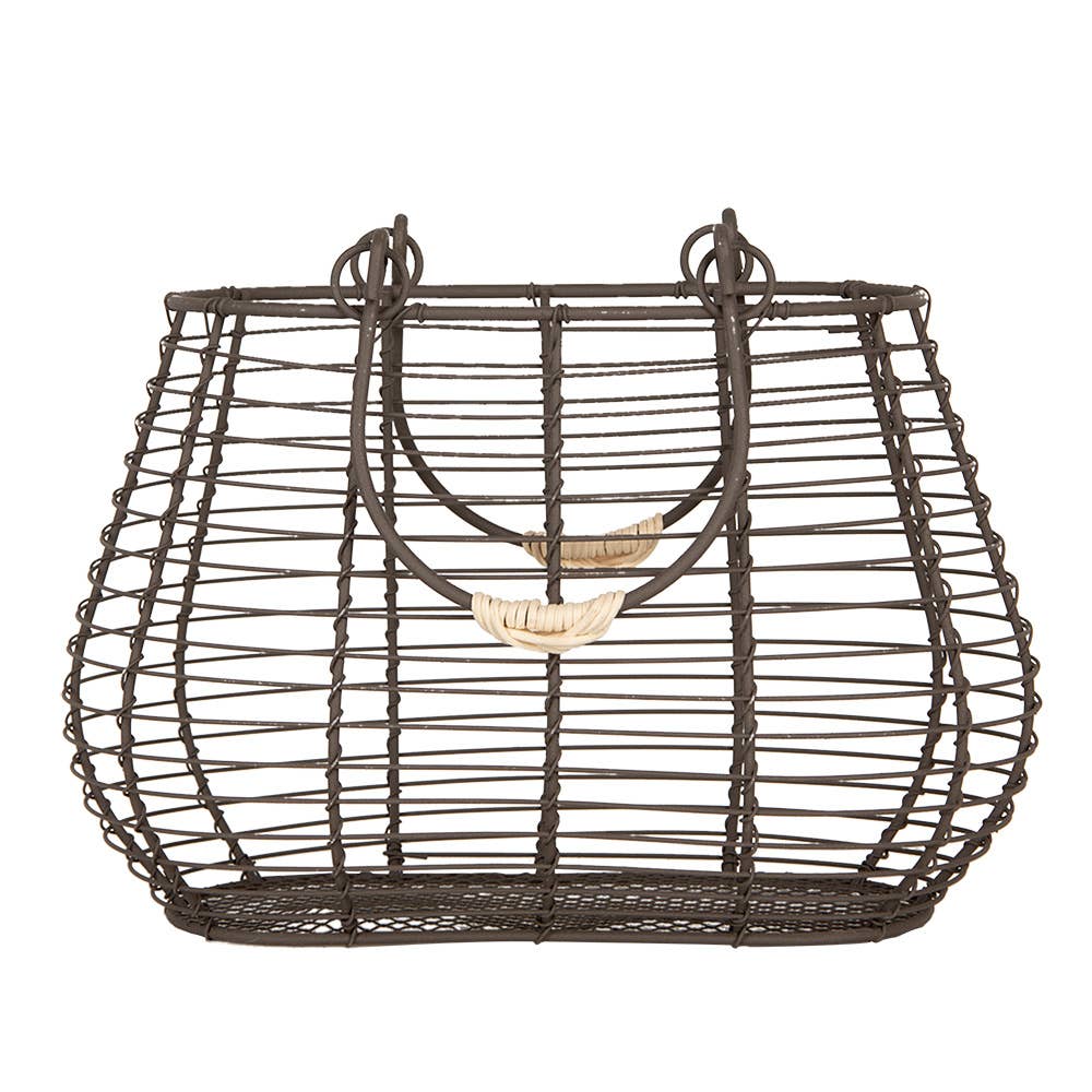 Clayre & Eef Aufbewahrungskorb aus braunem Metall, 25x16x17/28 cm