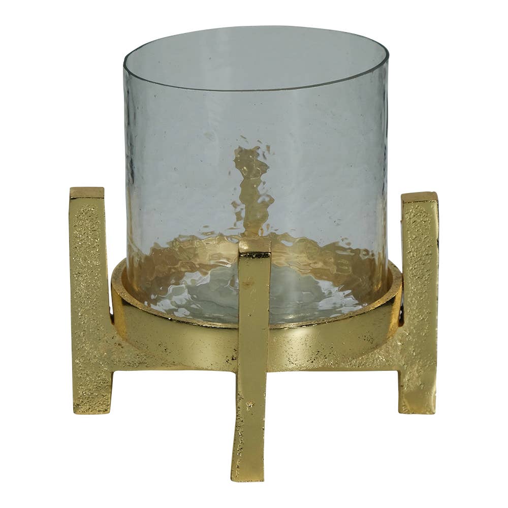 Windlicht auf Füßen Champagner Gold Klein
