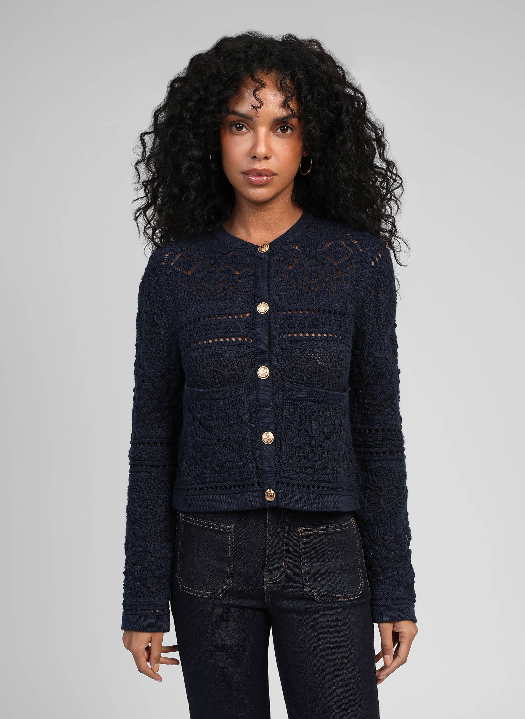 Cardigan VEFITI marineblau Strickjacke