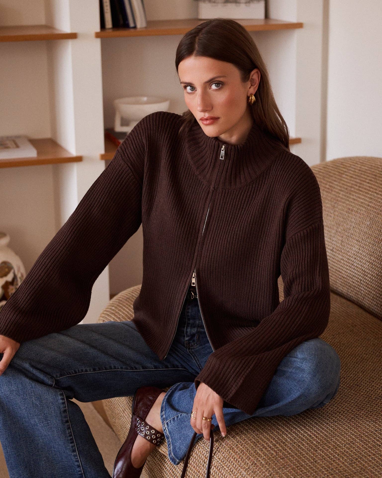 Strickjacke mit Reißverschluss Andy