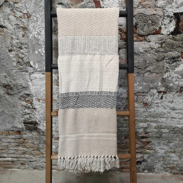 Dala recyceltes Plaid natur/schwarz