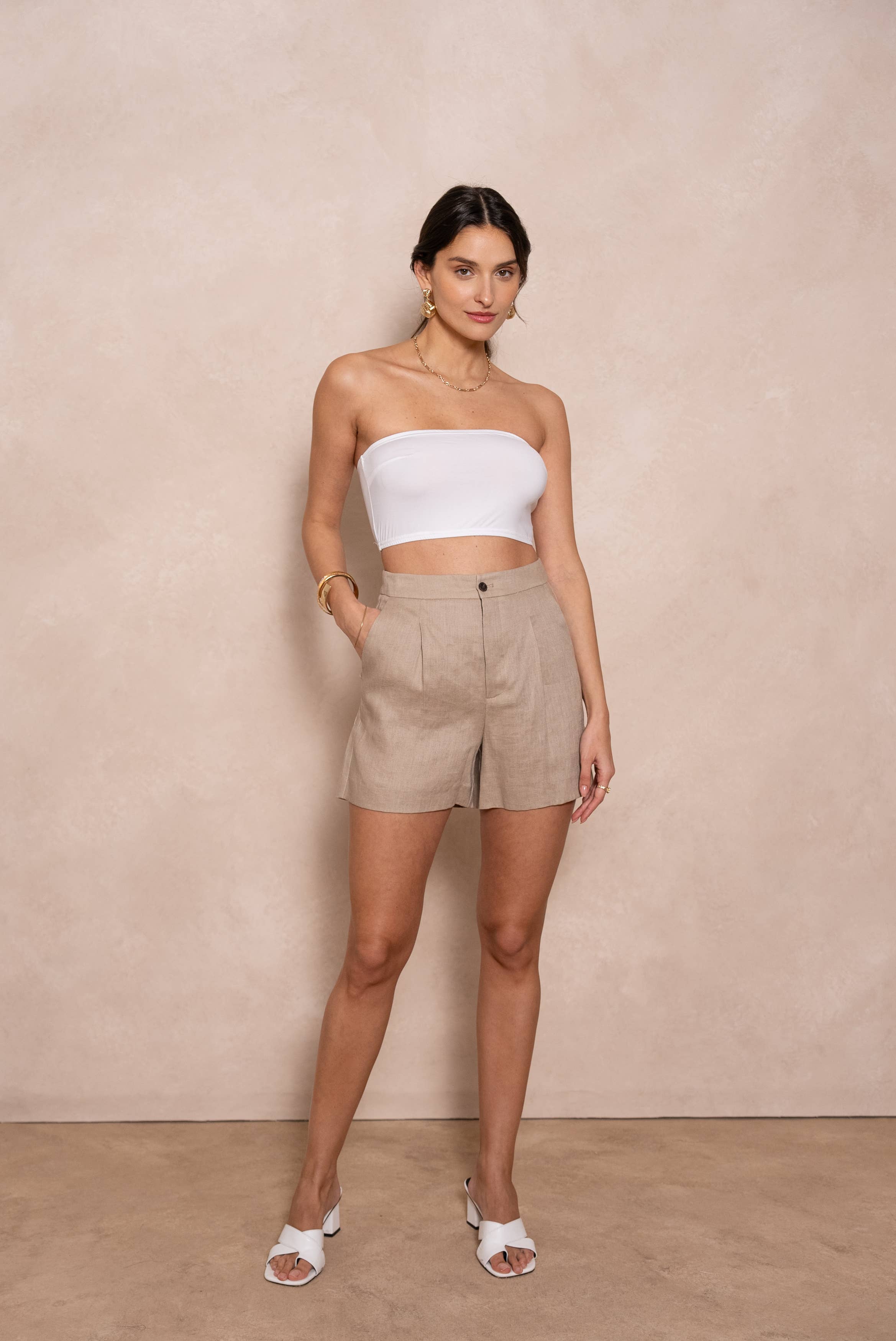 Shorts aus hochwertigem Leinen