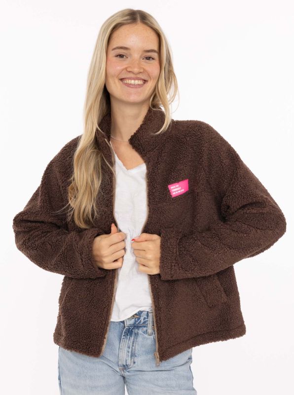 Teddy Flecee Jacke Dress S/M braun