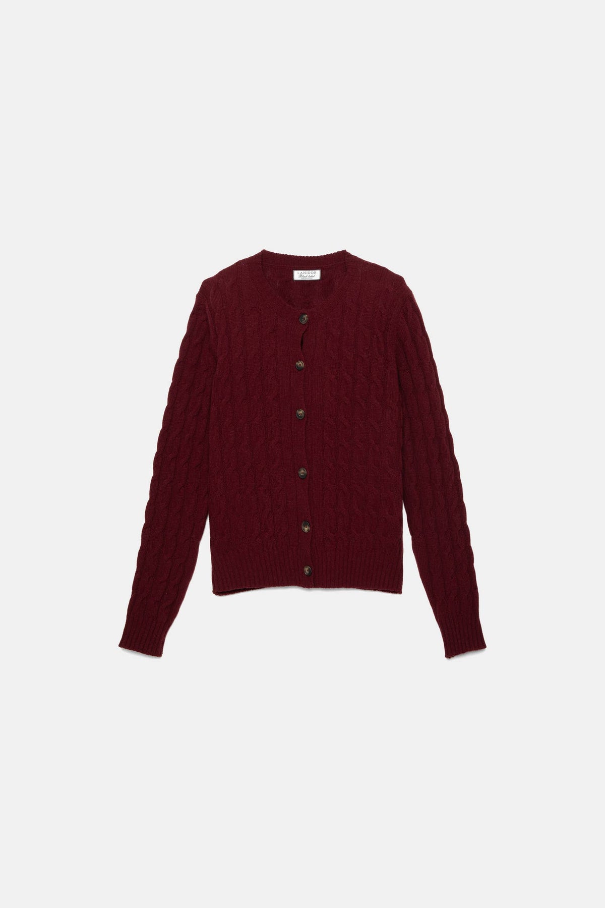 Cardigan mit Zopfmuster bordeaux