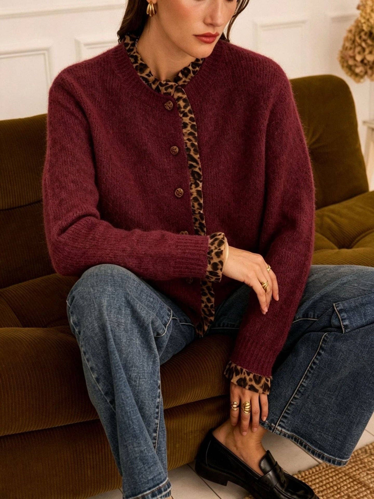 Strickjacke Ilian Bordeaux