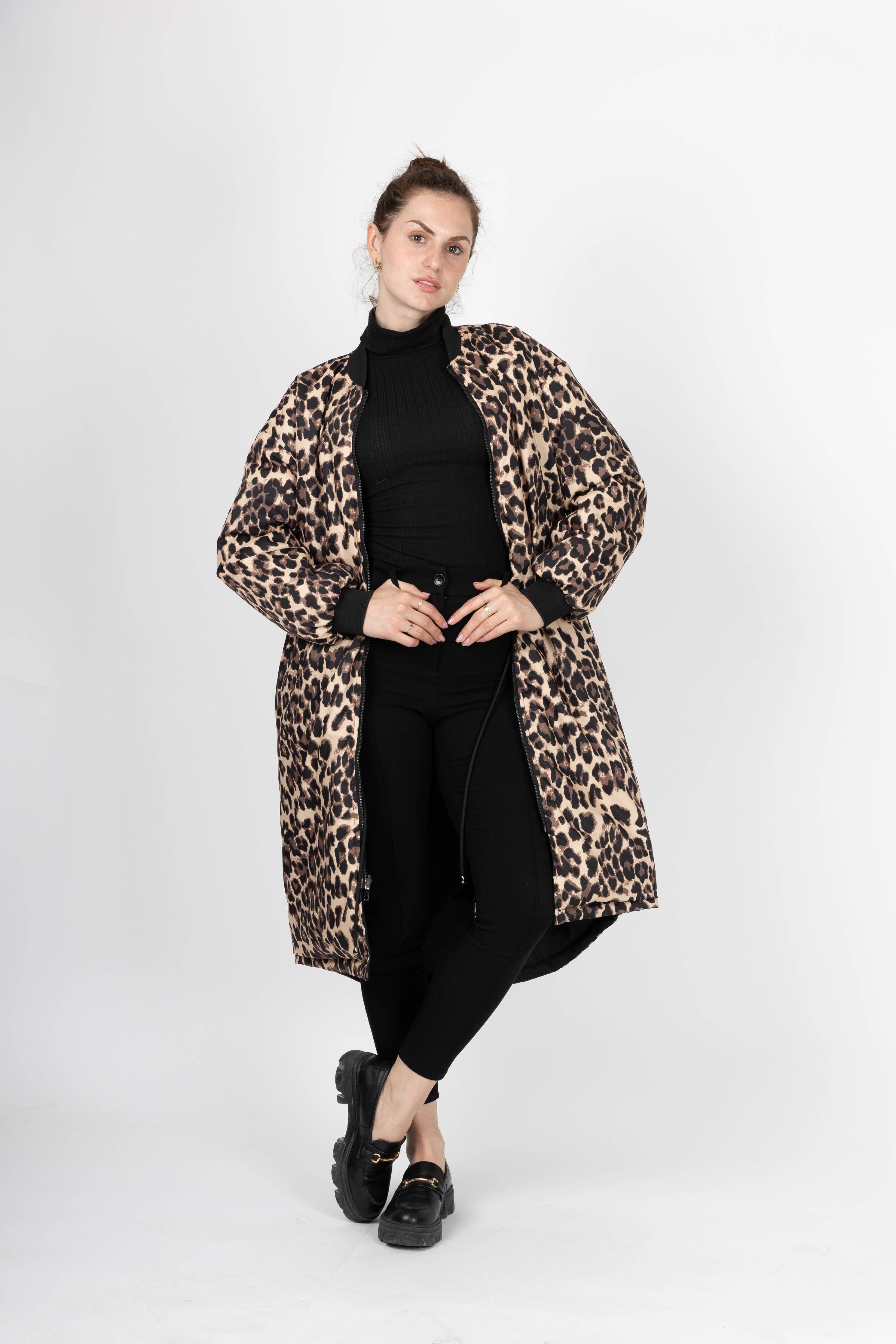 WENDBARE LEOPARDEN-BOMBERJACKE (8689)