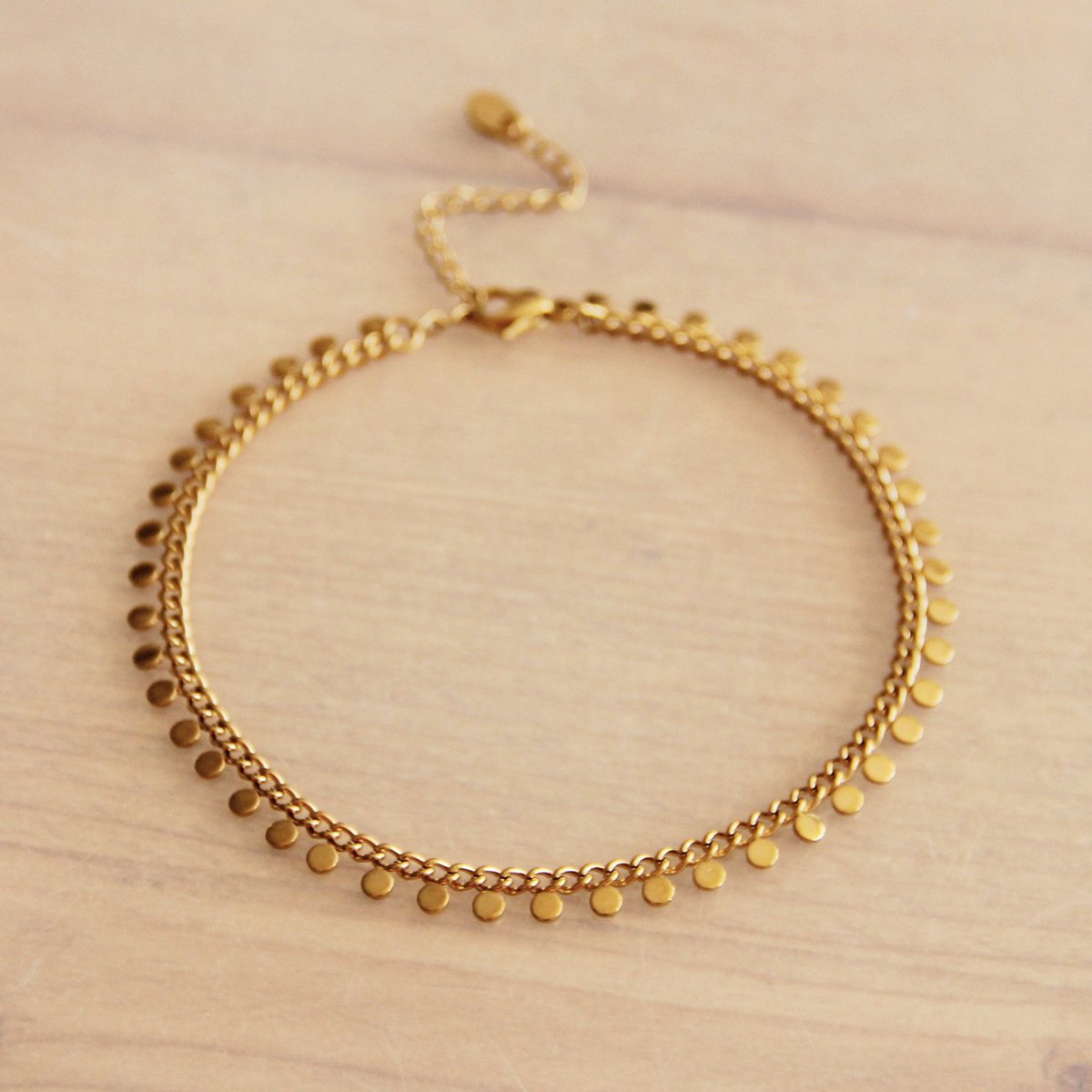 Fußkettchen aus Edelstahl mit Münze - Gold