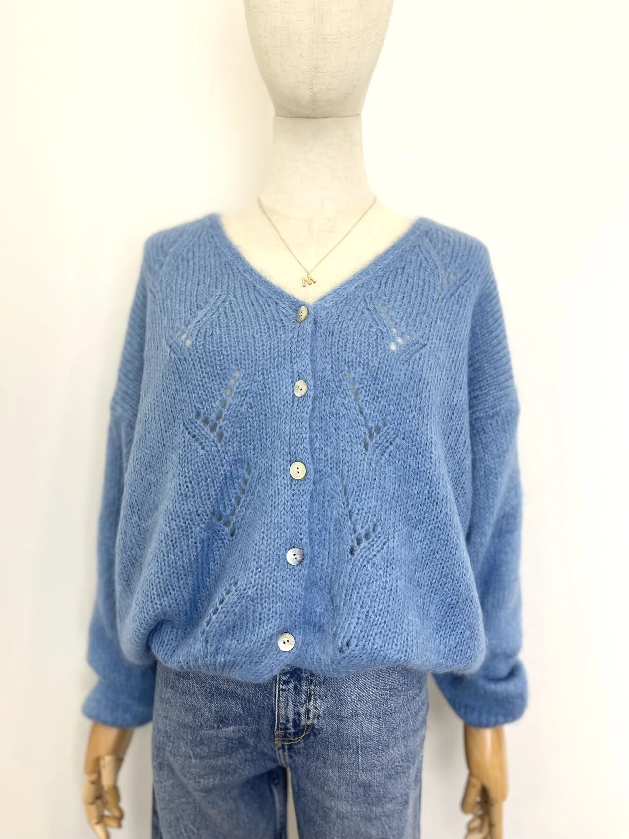 Strickweste mit durchbrochenem Muster