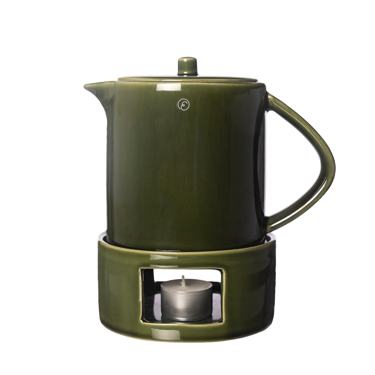 Kanne mit Stövchen grün glasiert ERNST