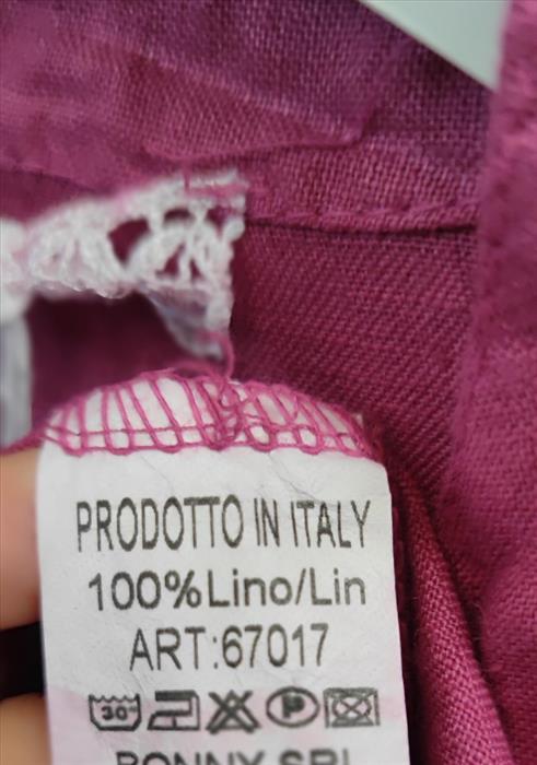 Leinenkleid mit Krempelärmel und Falten vorne und hinten