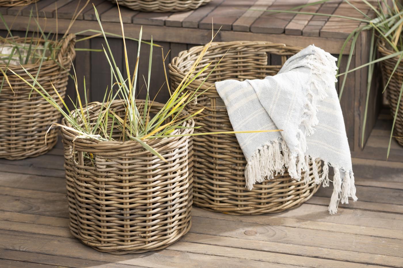 Korb mit Griffen Rattan
