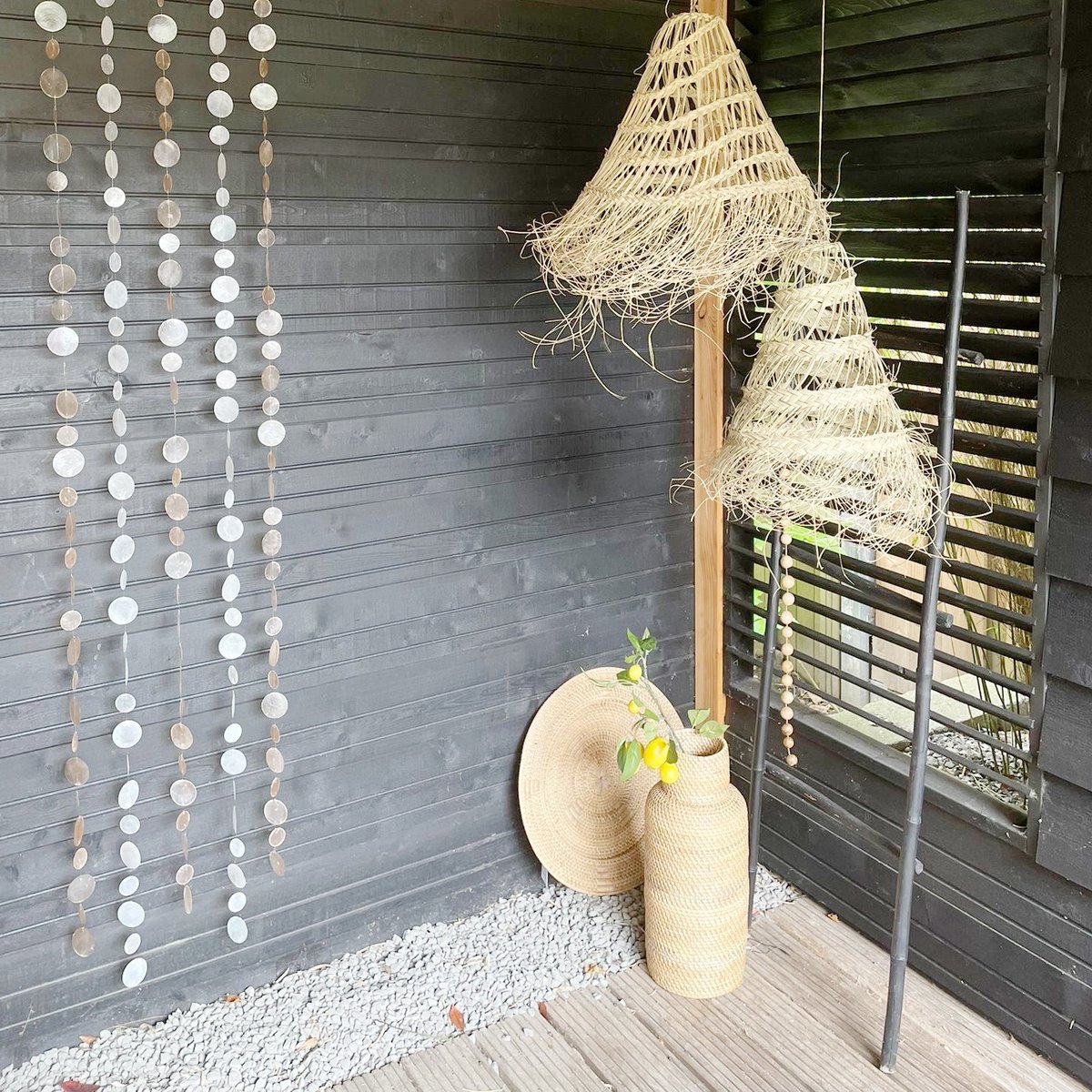 Lampenschirm Seegras Cone Mittel