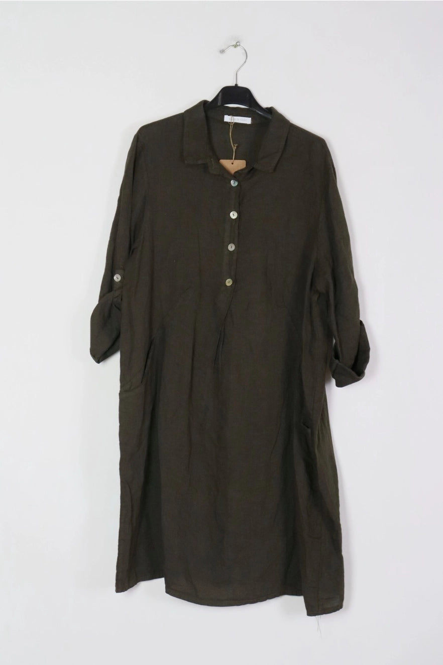 Leinenkleid mit Taschen
