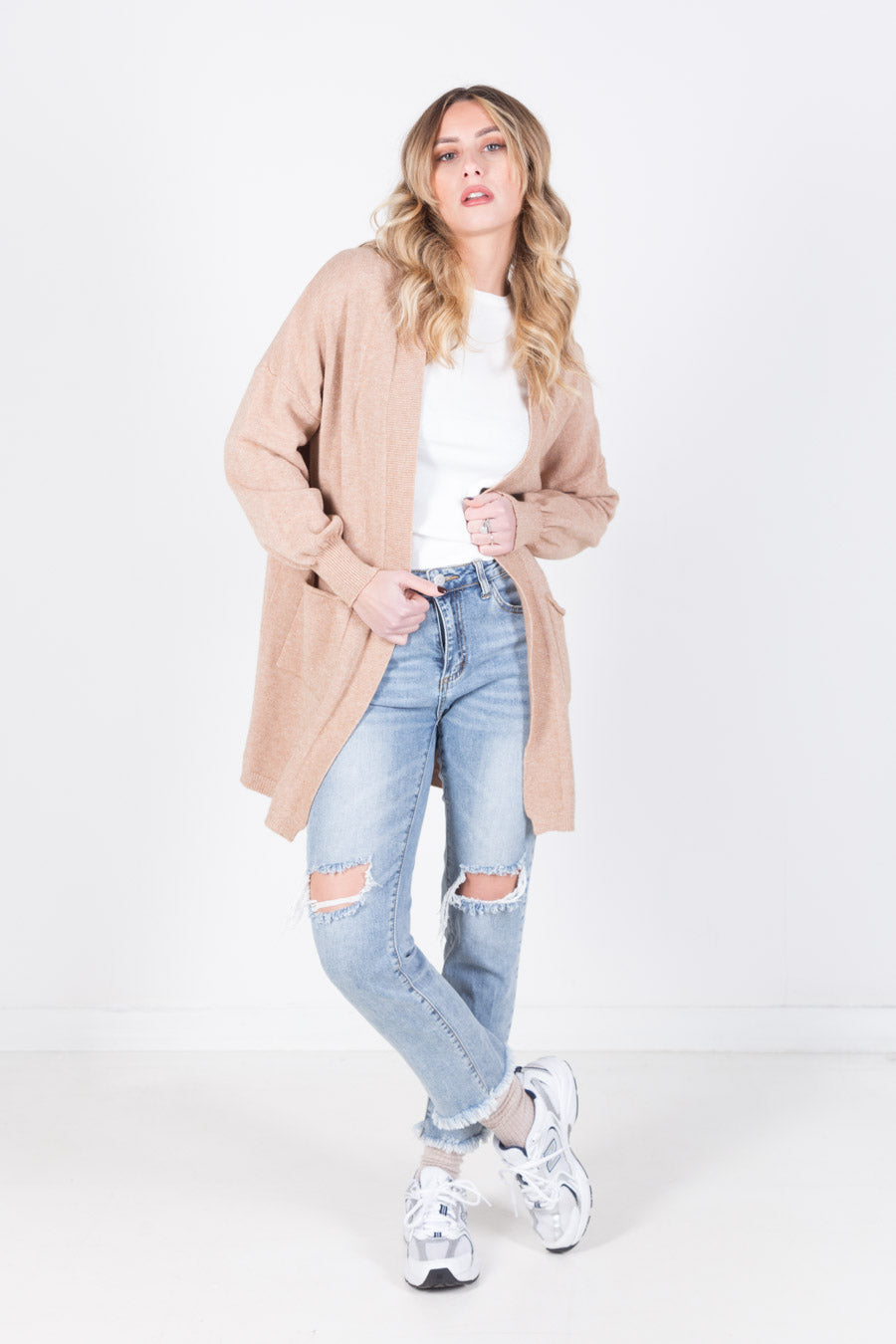 Strickjacke offen mit Taschen