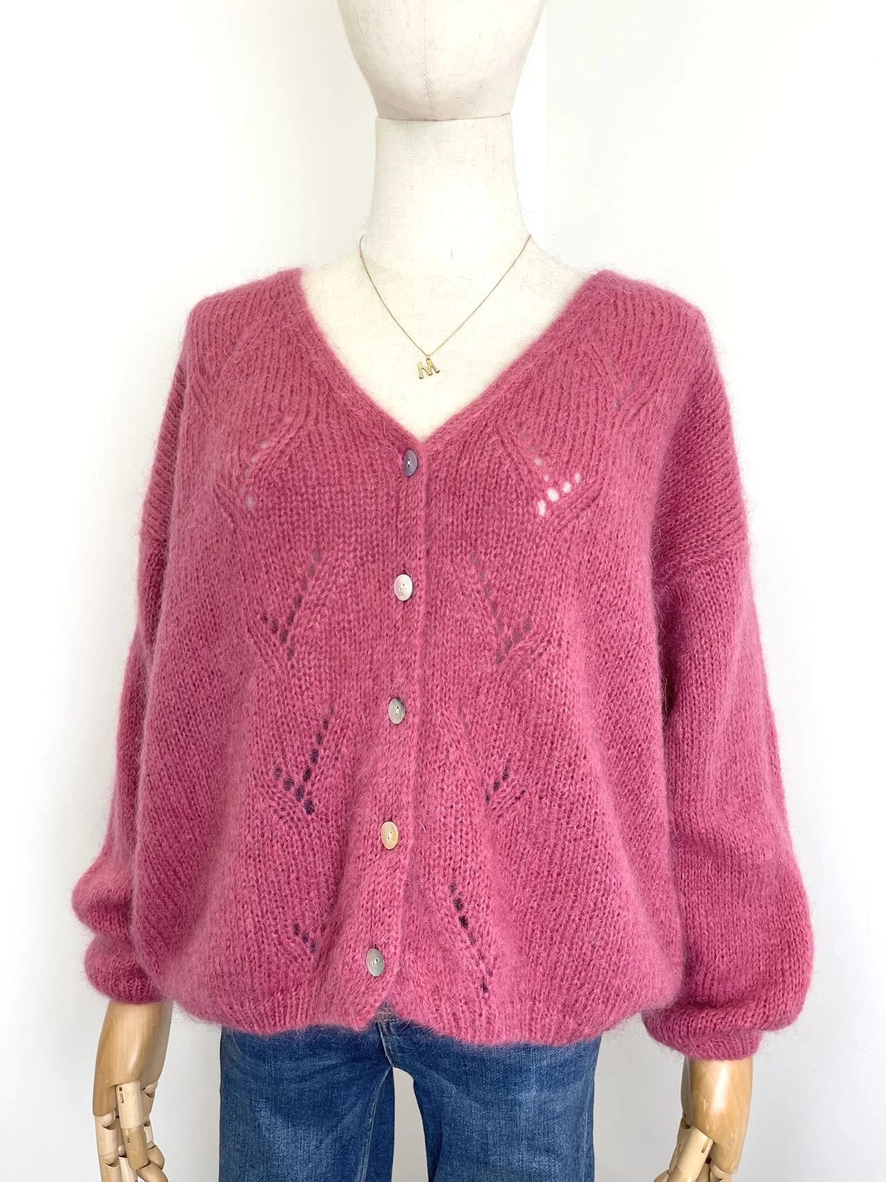 Strickweste mit durchbrochenem Muster