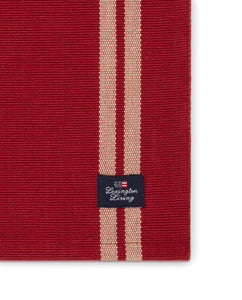 LEXINGTON Platzdecke Rib Striped Organic Cotton Red Beige (40x50)