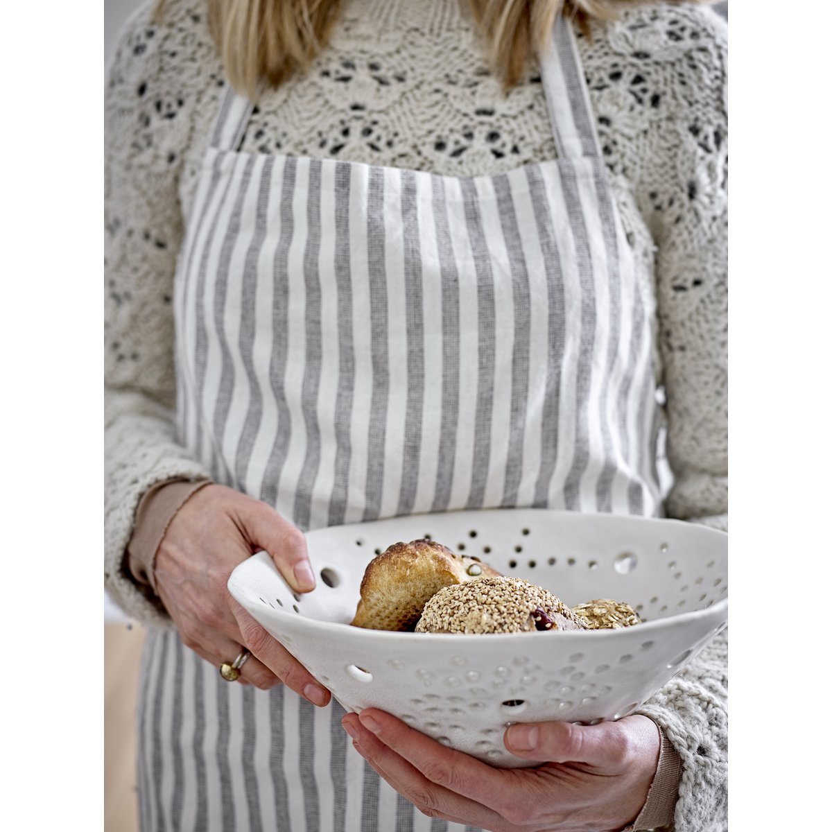 Schürze Norah weiß Baumwolle Bloomingville