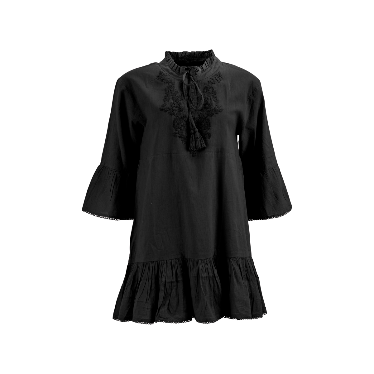 Strandkleid mit Stickereien am V-Ausschnitt