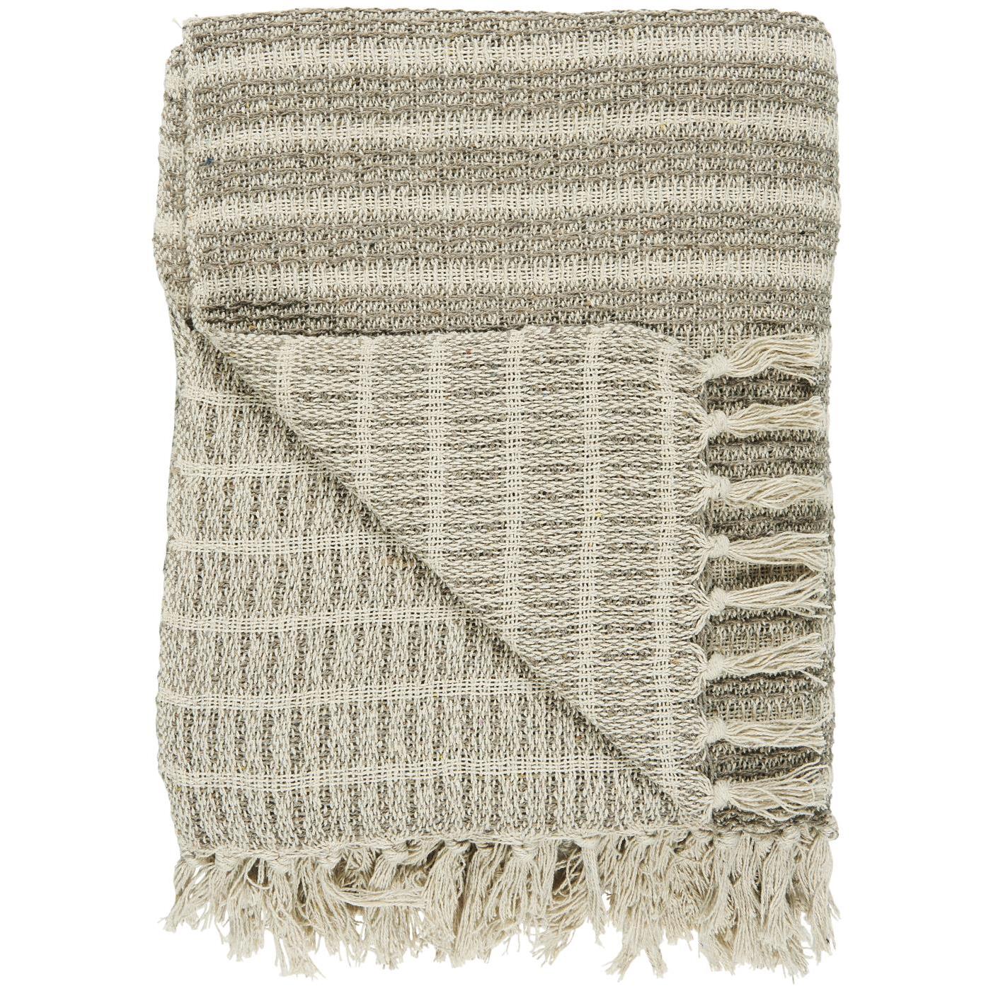 Plaid Creme / natur Streifenmuster