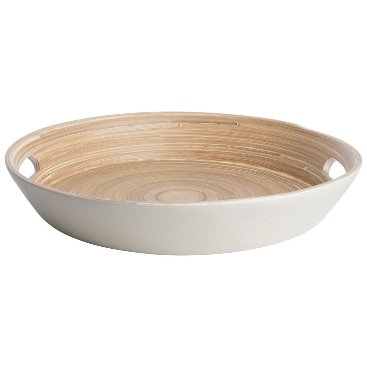 Tablett Ø32x6cm – Bambus hellgrau