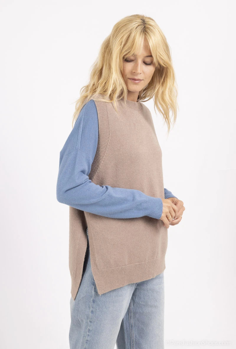 Ärmelloser Strickpullover Pullunder