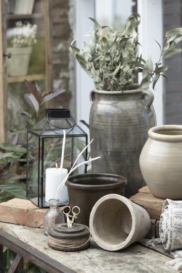 Topf mit Rillen krakeliert klein soil