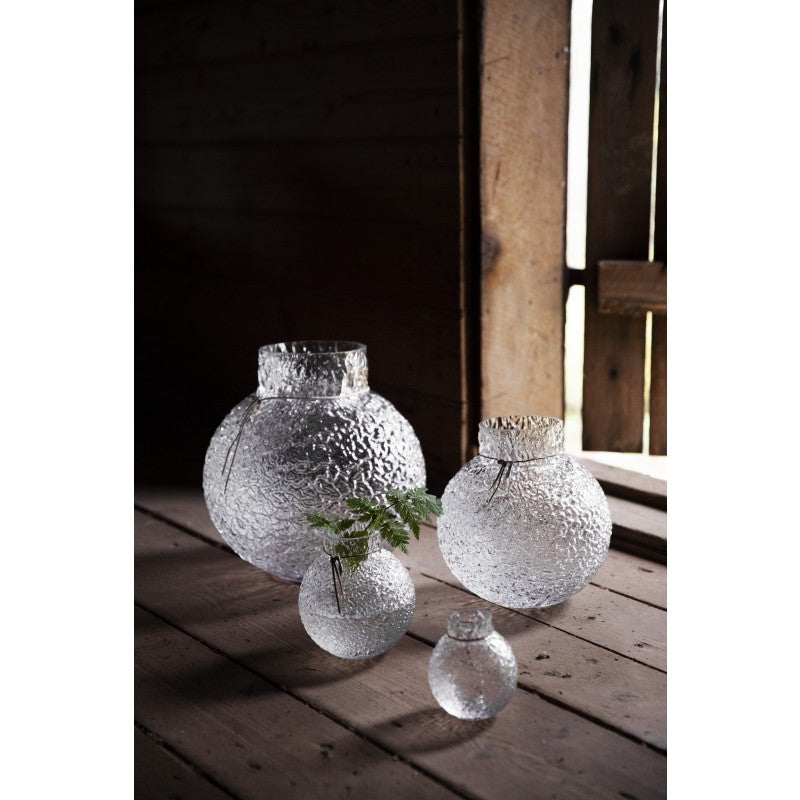 Glasvase rund Glas mit Struktur Höhe 22cm ERNST