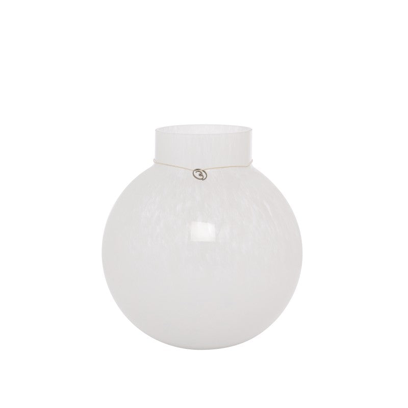 Glasvase rund weiß Höhe 22cm ERNST