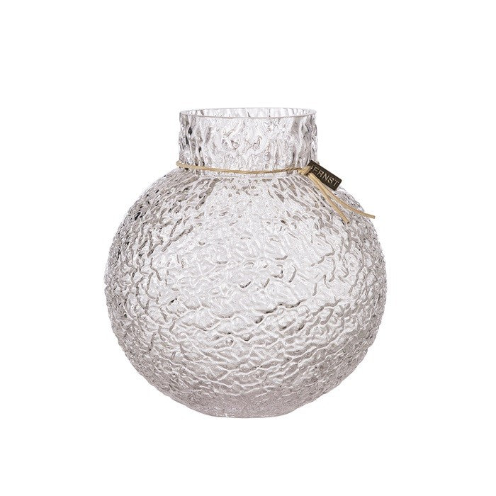 Glasvase rund Glas mit Struktur Höhe 22cm ERNST