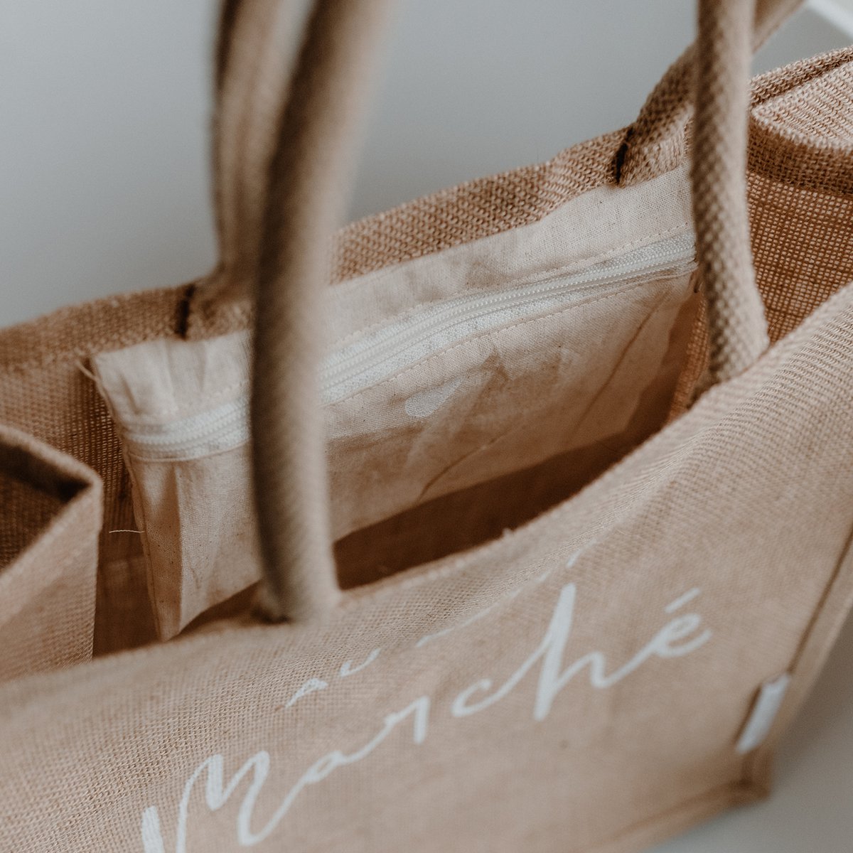 Jute Shopper au petit marché natur