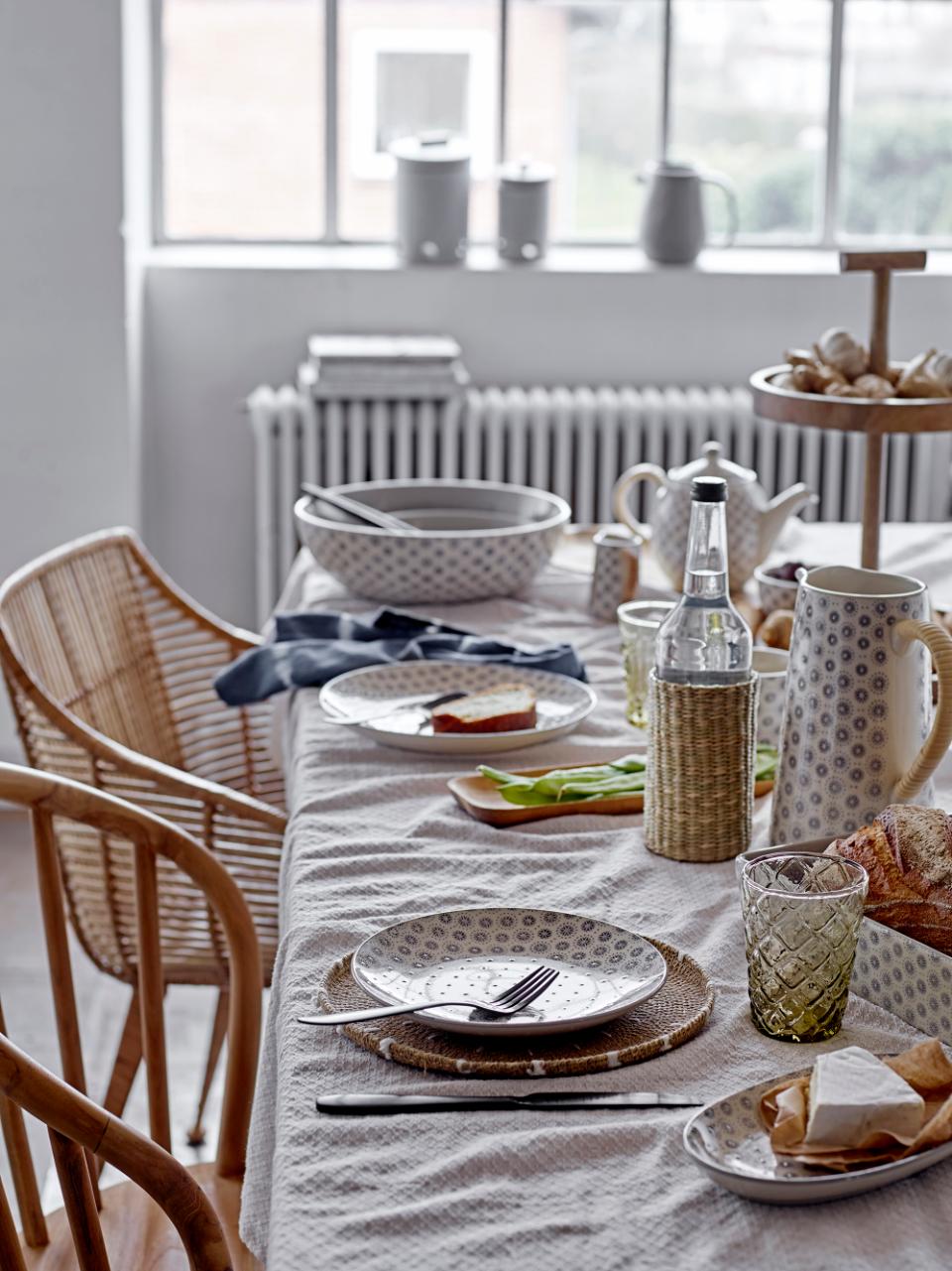 Bloomingville Elsa Servierschüssel, Grau, Steingut groß