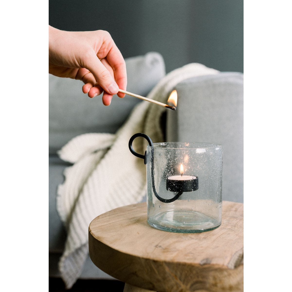 Leeff Teelichthalter klein mit Glas