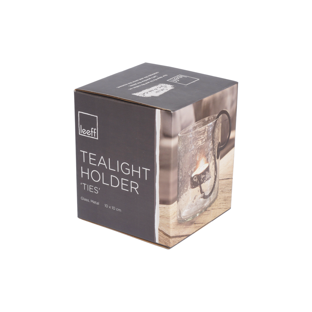 Leeff Teelichthalter klein mit Glas