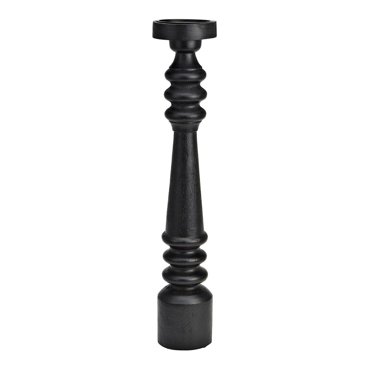 Kerzenhalter aus Mangoholz schwarz (B/H/T) 10x53x10cm