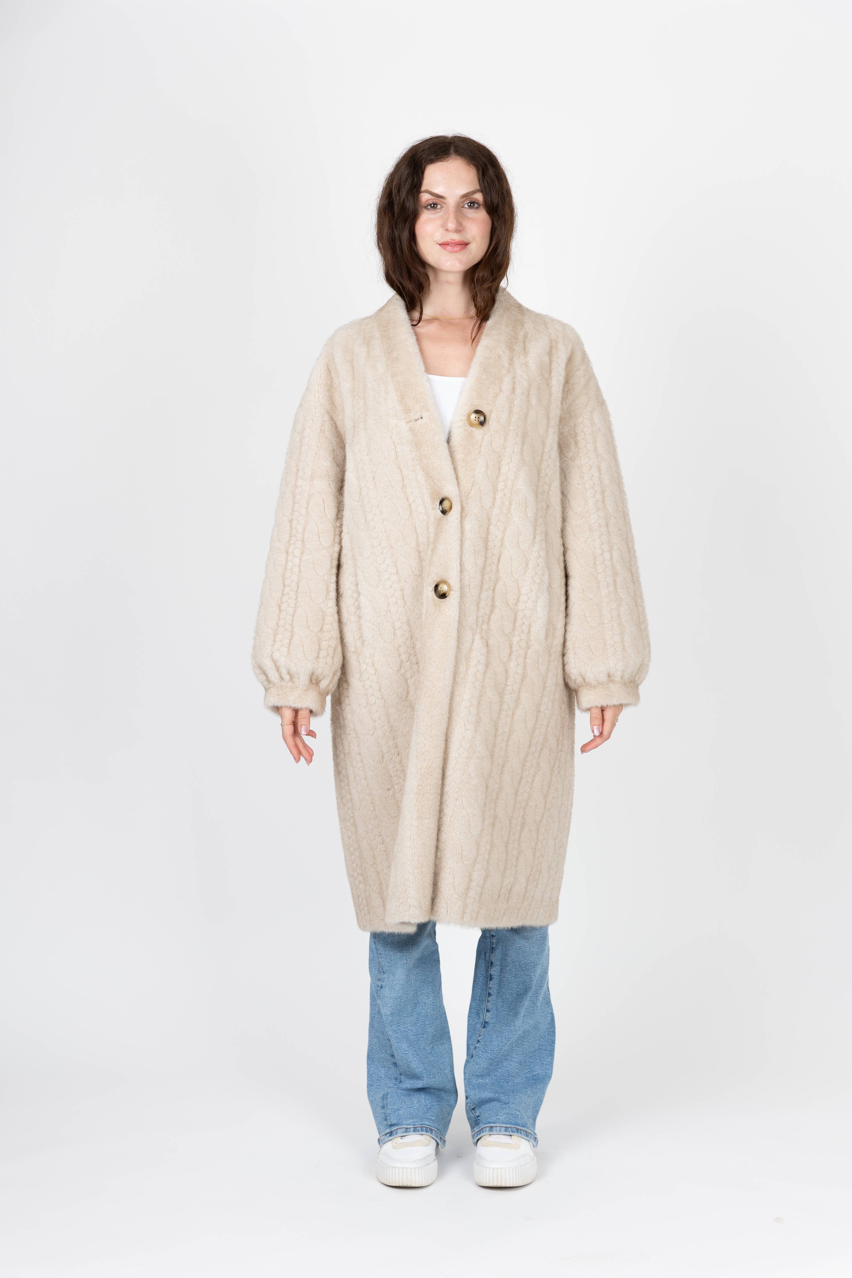 LANGE JACKE / Mantel AUS KUNSTPELZ