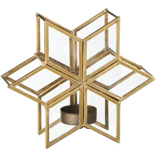 Kerzenhalter f/Teelicht m/Glas sternförmig