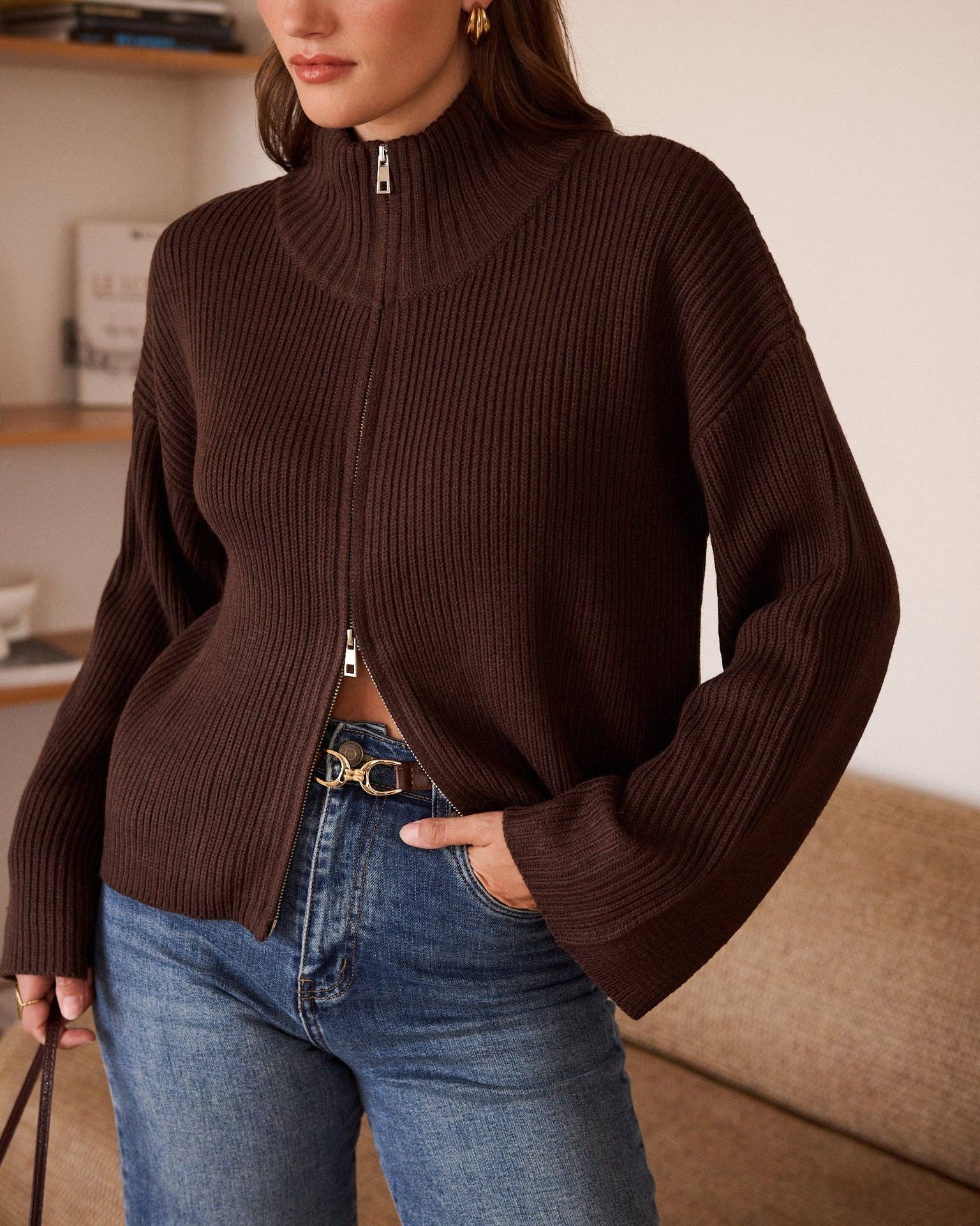 Strickjacke mit Reißverschluss Andy