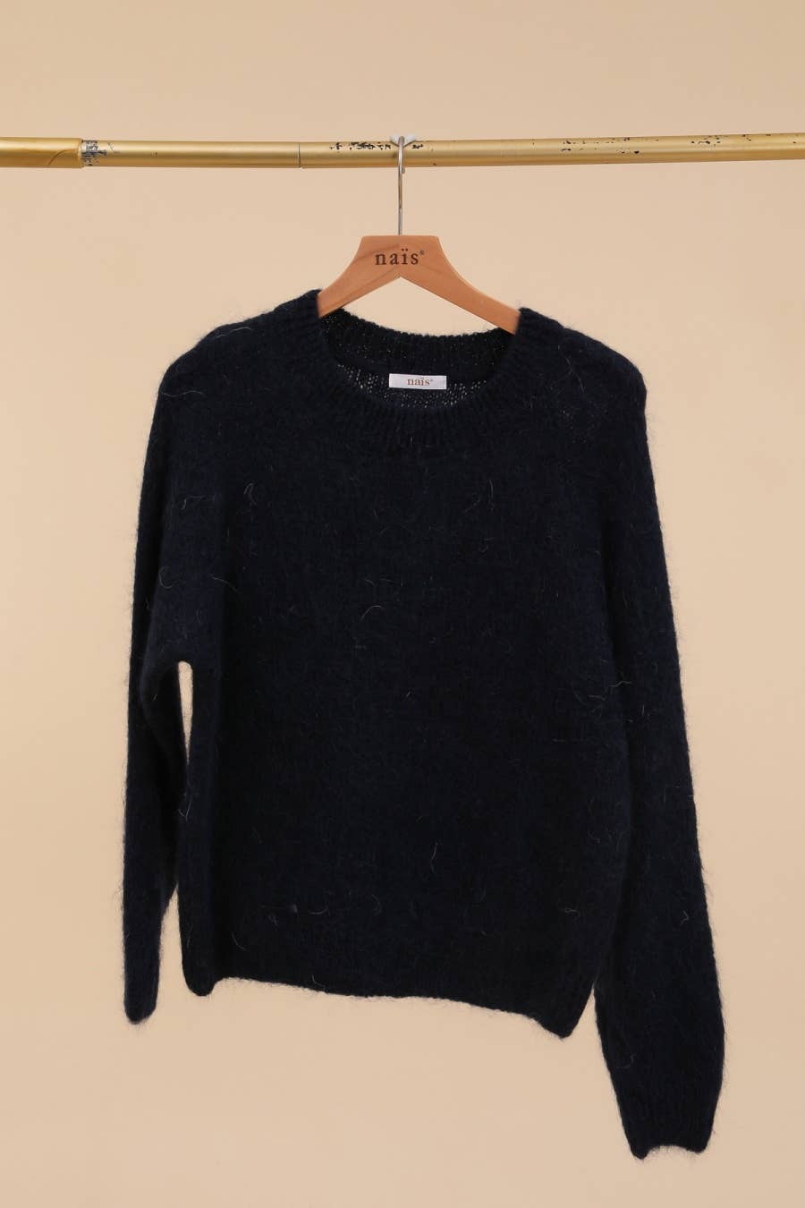 RUNDHALSPULLOVER MIT RAGLANÄRMELN AUS MOHAIR UND WOLLE