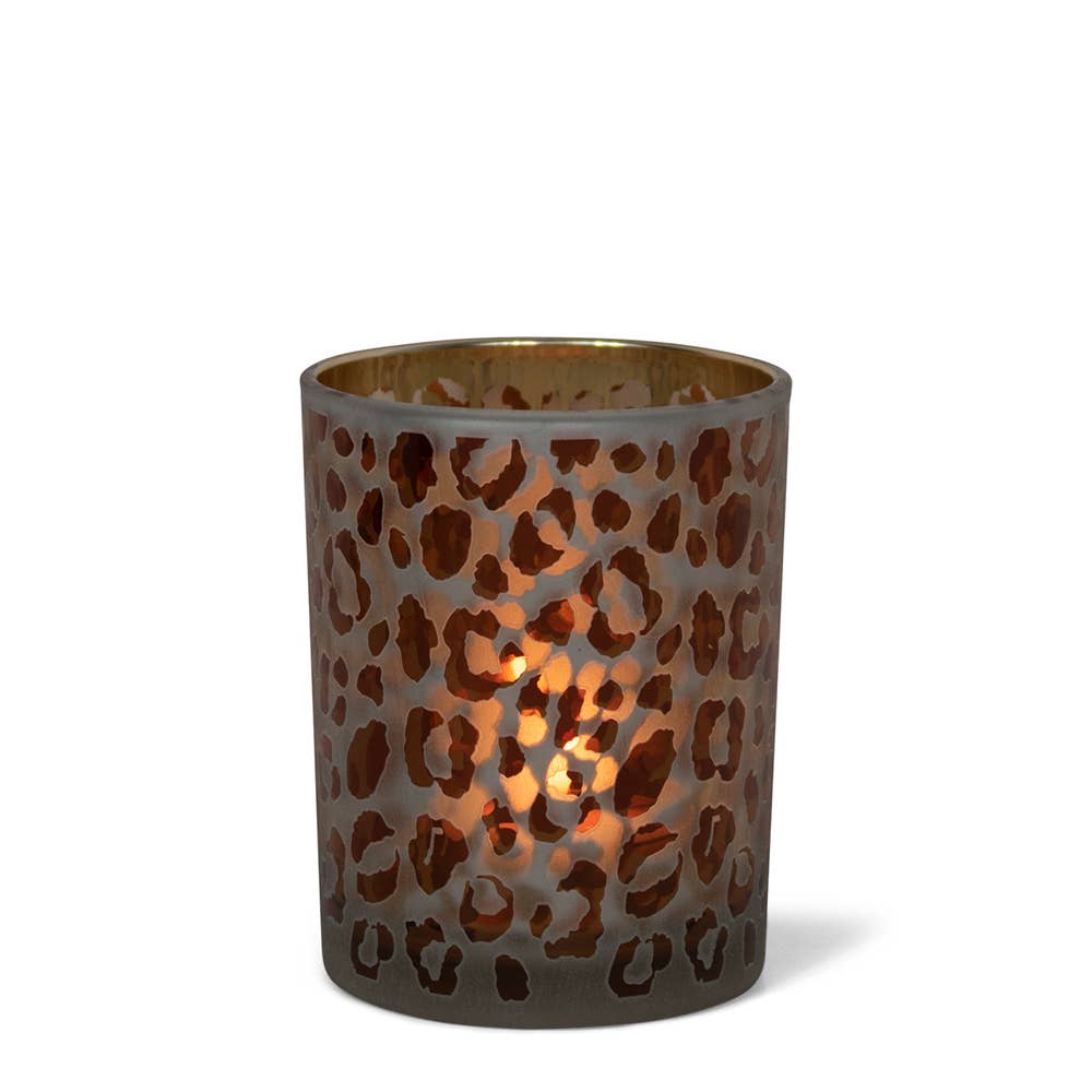 Windlicht mit Leoparden-Punktmuster, mittel, 10 cm
