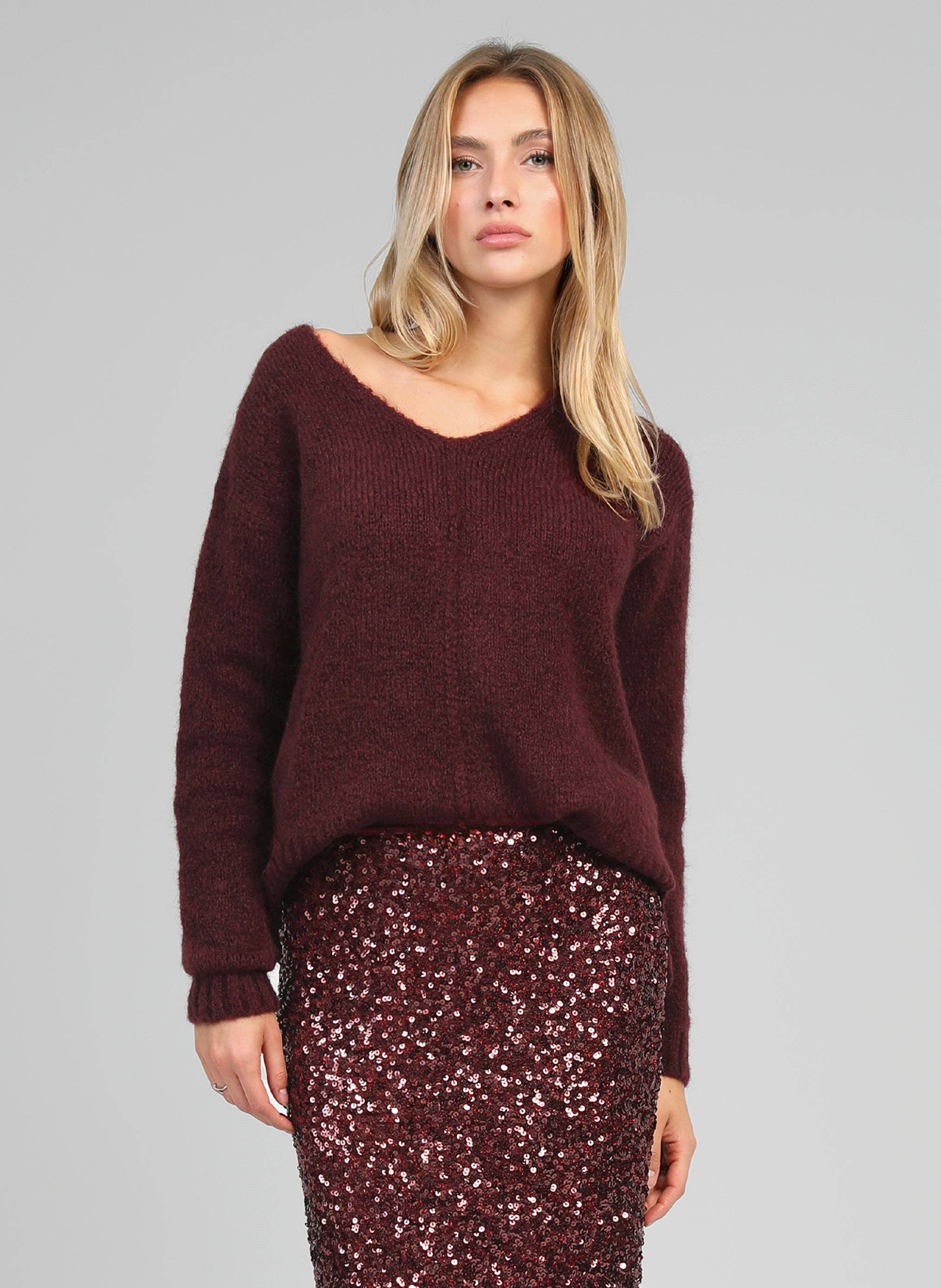 Pullover LENOLI bordeaux